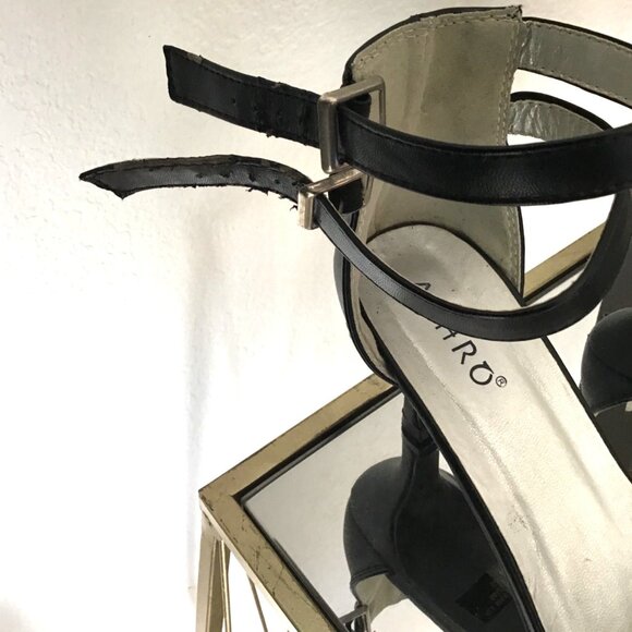 Ashro Womens Black Ankle Strap Heels Size 9 - Picture 6 of 9